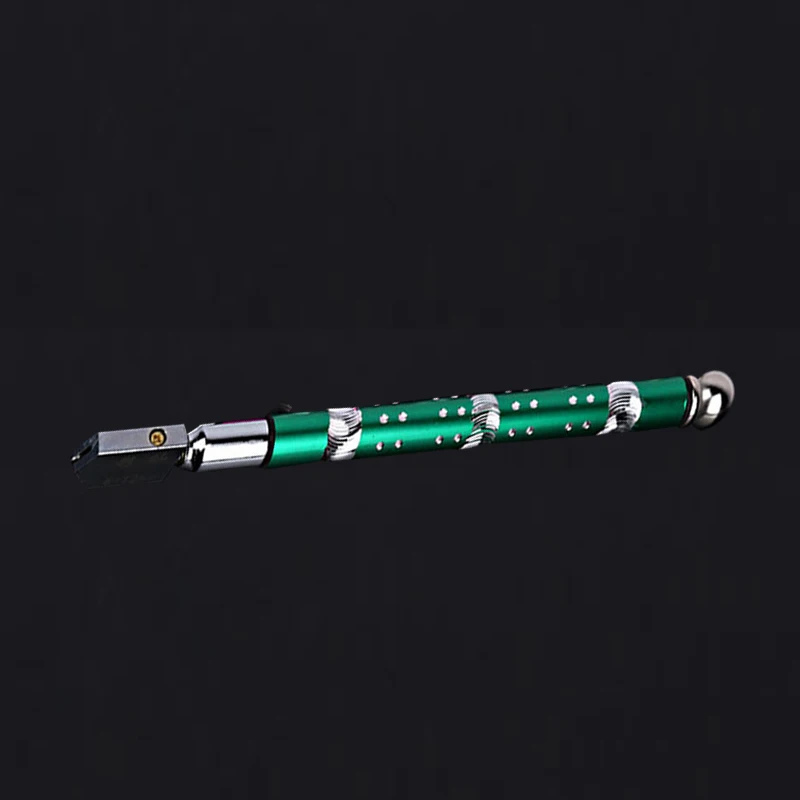 Профессиональный стеклорез алюминиевая ручка из сплава стеклорез самоинъекционный масляный ролик стеклорез Алмазный Diy - Цвет: Green