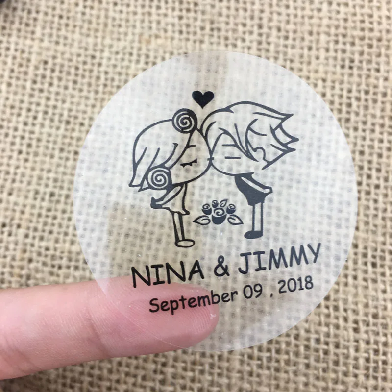 

custom 100 pcs Personalize Transparent Sticker Free design Birthday baby shower Wedding Invitation Envelope Stickers Seals