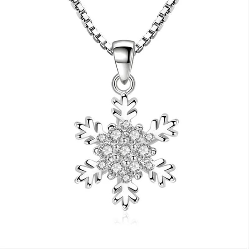 

Everoyal Trendy Snowflake Pendant Necklace For Women Jewelry Fashion Lady Silver 925 Choker Necklace Jewelry Girl Lover Gift