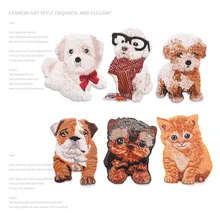 Iron On Embroidery Patches Cat Motif Applique Patch DIY Clothing Glasses Dog New
