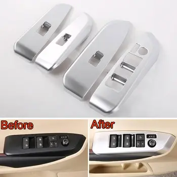 

4x Car Door Armrest Window Switch Button Panel Bezel Frame Cover Trim Styling Sticker ABS Fit For Toyota Highlander 2015