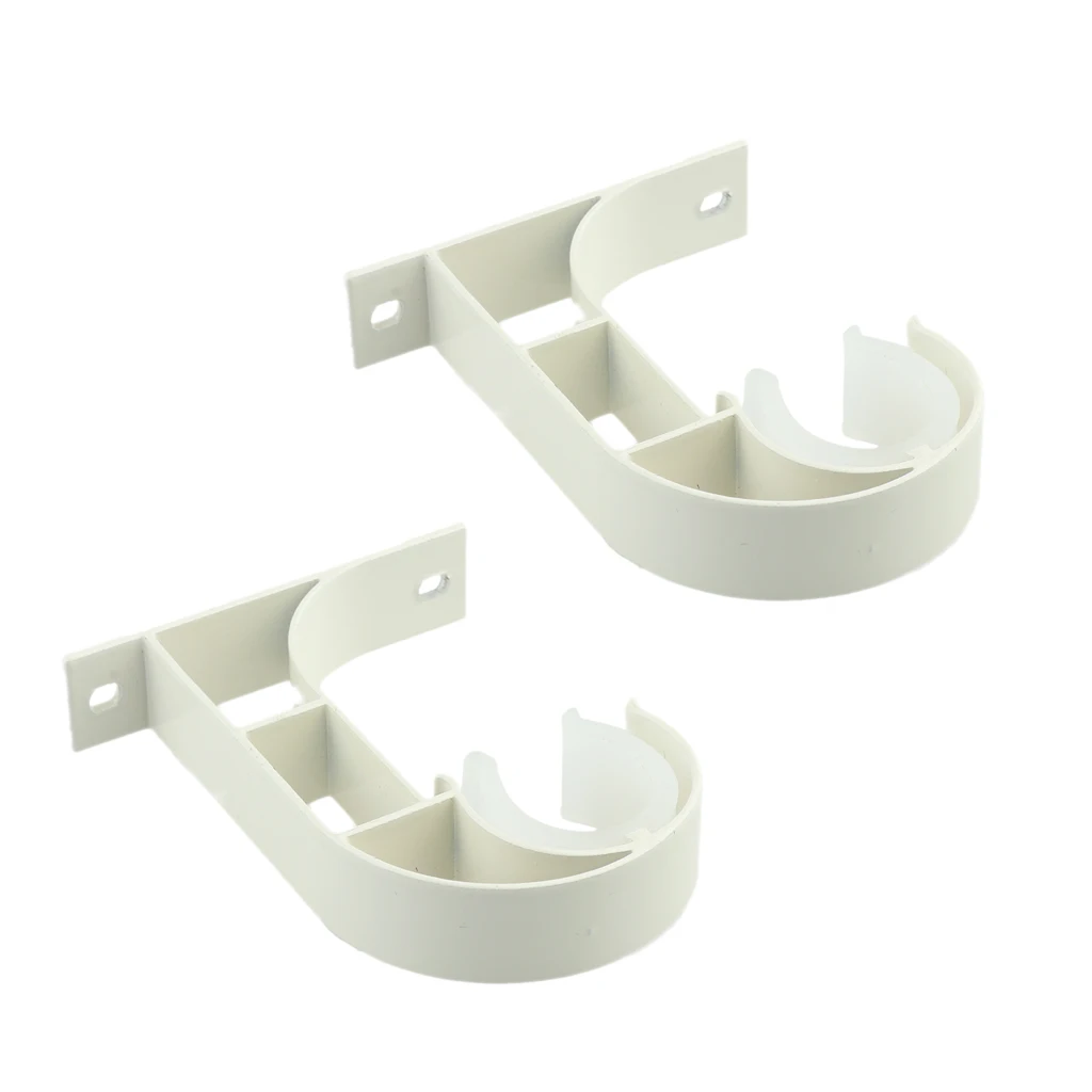 2pcs Aluminium Alloy Drapery Rod Support Bracket Curtain Pole Holder Wall Mounted Brackets Accessories
