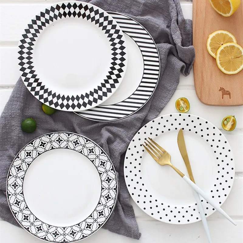 Stylish and simple striped plate (8)