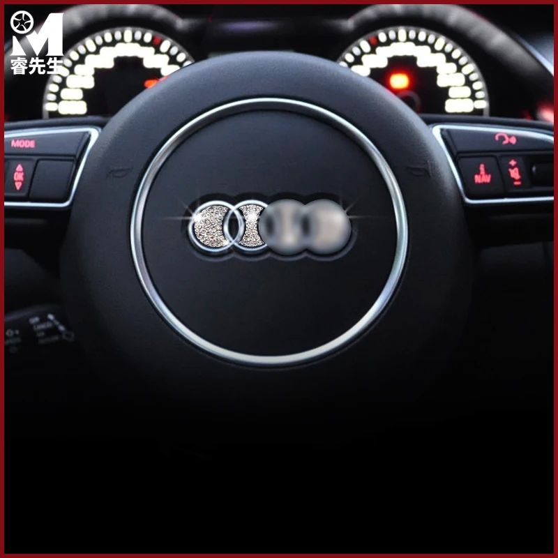 

Automobiles Interior Accessories Steering Wheel Diamond Trim Cover For Audi A1 A3 A4 A5 A7 Q3 Q5 Q7 Car 3D Sticker Car Styling