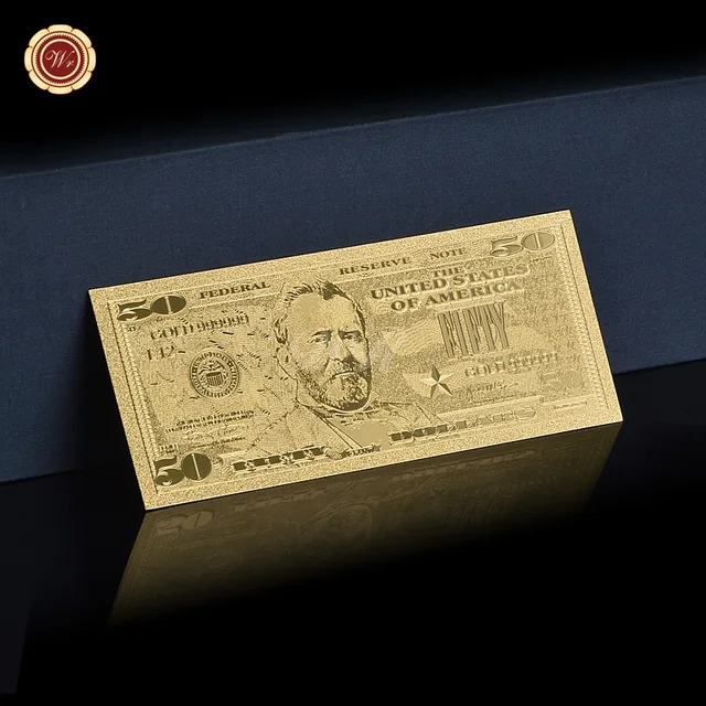 24k Gold Plated Usa 50 Dollar Bill Currency Foil Banknote 24k Gold Plated Usa 50 Dollar Bill Currency Foil Banknote Home Decoration Gift