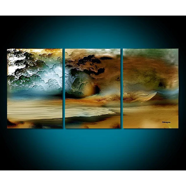 3 panel beach painting canvas wall art picture home decoration