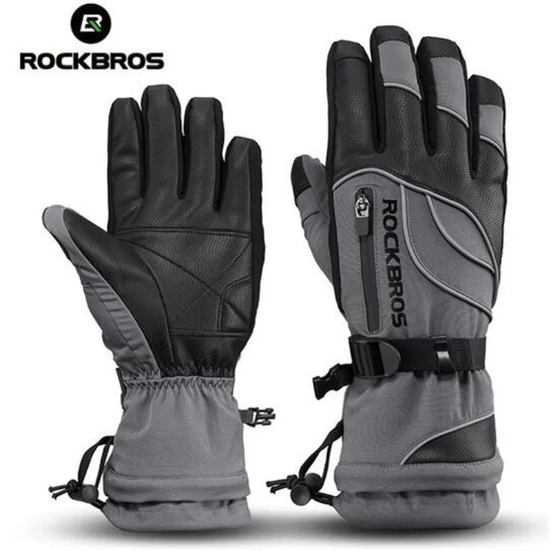 

ROCKBROS Cycling Gloves Thermal Waterproof Windproof Skiing Snowboard For -30 Degree Motorcycle Riding Hiking Bike Winter Gloves