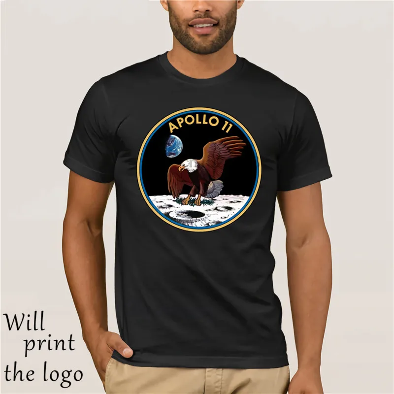 Page One 100% хлопок Apollo 11 принт орла футболка для отдыха свободная с круглым вырезом