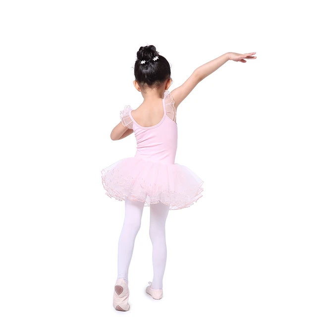 Girls Ballet Tutu Dress Kids Gymnastics Leotards Tulle Skirt Cotton Dance  Bodysuits Pink Swan Lake Ballet Costumes