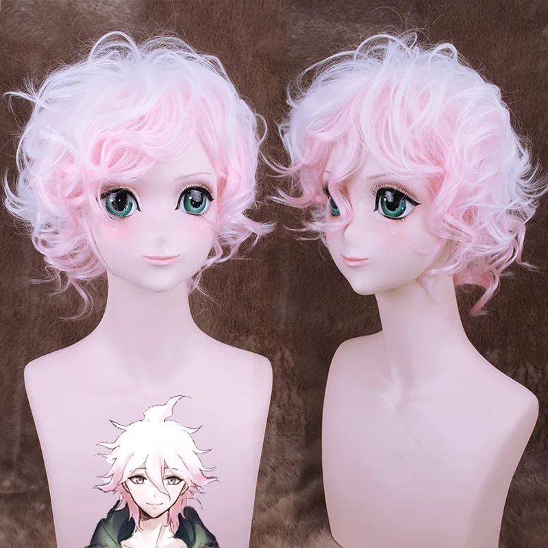 

NEW High quality Nagito Komaeda Cosplay Wig Super Danganronpa 2 Costume Play Wigs Halloween Costumes Hair free shipping+hairnet