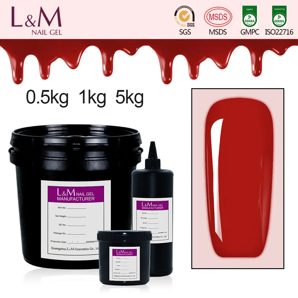 1 KG Bulk package Nail Gel Colorful Gel Polish Soak off UV Gel Lacquer Bright Color L&M Wholesale Gel Polish