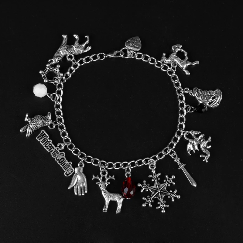 

dongsheng Game of Thrones Bracelets Winter is Coming Pendants Bangles Movie Bracelet Wristlet Vintage Women Girls Jewelry -25