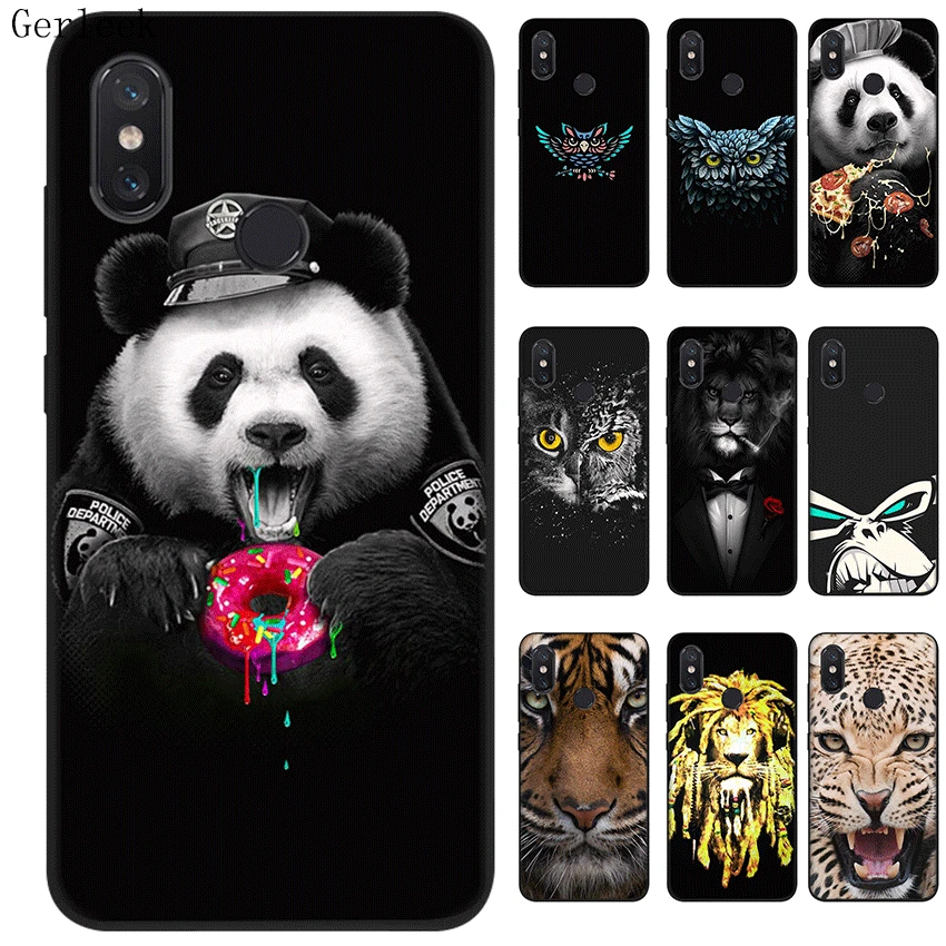 Черный силиконовый чехол из ТПУ для Xiaomi Redmi Note 4 4X 5 6 5A Pro Prime animals face Cover | Мобильные