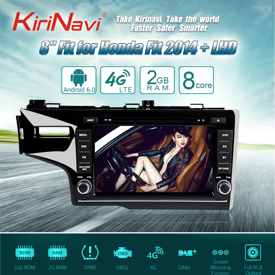 KiriNavi Octa core 4G LET Android 7 font b car b font multimedia player for Honda