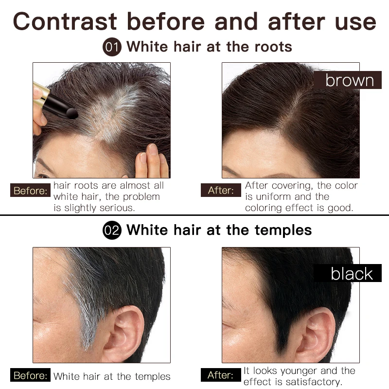 One Time Hair Dye Instant Gray Root Coverage Hair Color Modify