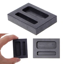 Graphite Crucible Ingot Mold Two Hole Silver Loaf Bar Metal Melting Casting Tool Graphite Crucible Ingot Mold Two Hole Silver Loaf Bar Metal Melting Casting Tool