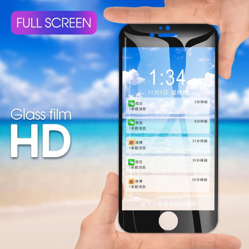 9D Защитная пленка для экрана из закаленного стекла для iPhone 7, 8 Plus, полностью проклеенное стекло для iPhone 6, 6S Plus, пленка HD для iPhone 5, 5S, SE
