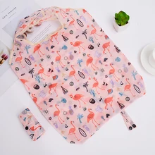 Розовая Эко сумка для хранения полиэфирные Складные хозяйственные сумки 35*57 см большие восстанавливаемые для похода в магазин, сумка для продуктов для супермаркета