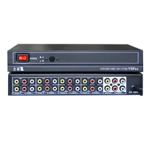 220v 2 in 8 out AV RCA Video Audio Splitter Selector