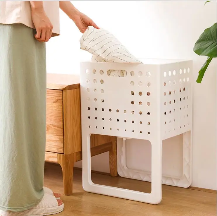 

Folding debris storage basket with lege hollow portable hamper home rack clothing towel basket