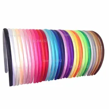Diadema de tela de raso Lisa para adultos y niños, 30 colores, 10mm, cinta de resina recubierta de tejido sólido, diadema de plástico, lote de 60 unidades
