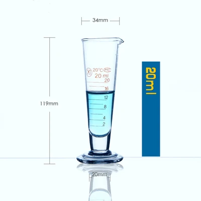 6 шт./компл. химия коническая Мензурка Градуированный конический мерный цилиндр боросиликатного стекла лабораторные поставки