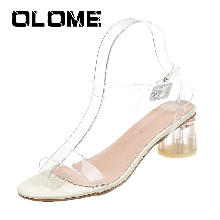 

2019 Jelly Sandals Crystal Leopard Open Toed High Heel Women Transparent Heel Sandals Slippers Discount Pumps Chaussure Femme