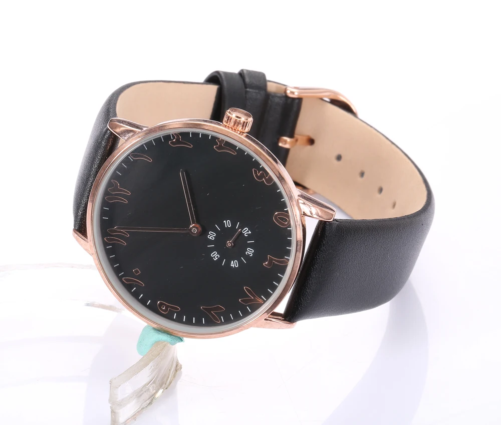 

Black Face Pink Gold Watch Chrono Second Hand men's watches