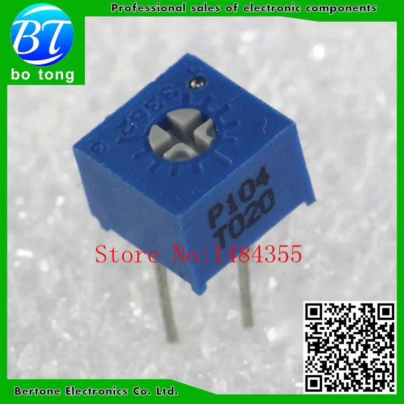 

20pcs 3362P-1-104LF 3362P 100K ohm 3362P-1-104 3362P-104 3362 P104 Trimpot Trimmer Potentiometer Variable resistor