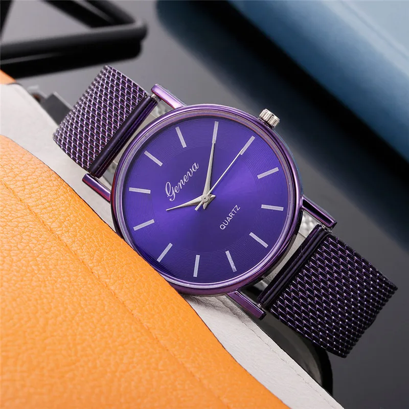 Лидер продаж женские часы повседневные Geneva Женские кварцевые наручные часы минималистичный циферблат темперамент женские часы подарок Zegarek Damski# D
