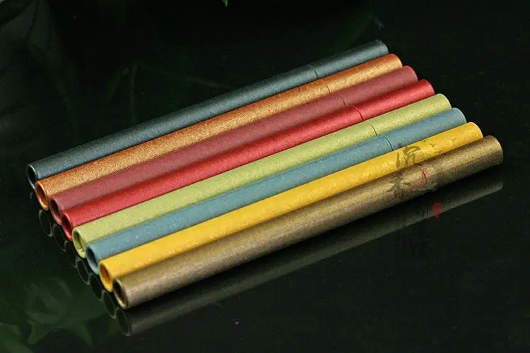 10pcs Paper Incense Tube Colorful Thickening Incense Barrel Small Storage Box for 10g Joss Stick Convenient Carrying