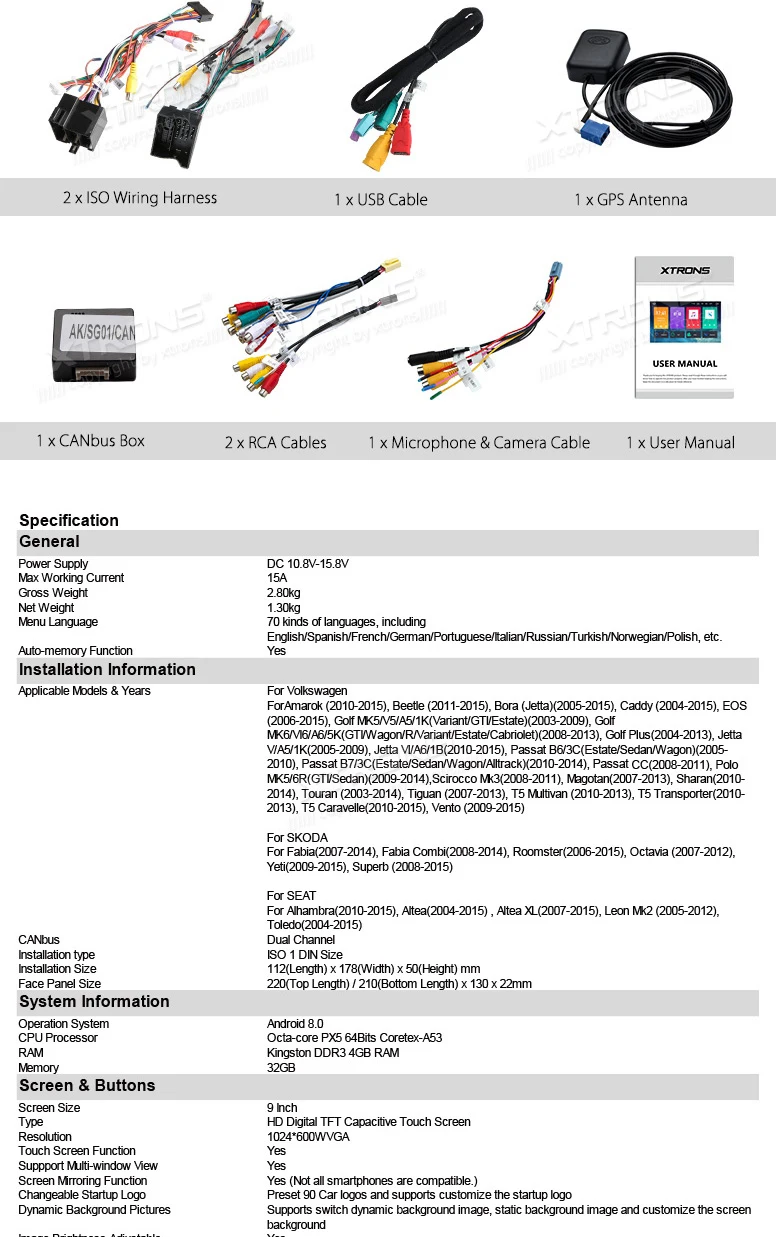 Flash Deal Android 8.0 OS 9" Car Multimedia Navigation GPS Radio for Volkswagen Amarok 2010-2015 & Caddy 2003-2015 & T5 Multivan 2010-2013 30