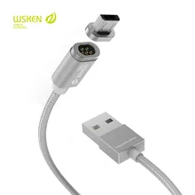 WSKEN Mini 2 светодиодный магнитный USB кабель для быстрой зарядки Магнитный кабель Micro USB для samsung S6 S7 Edge Micro USB кабели для телефонов