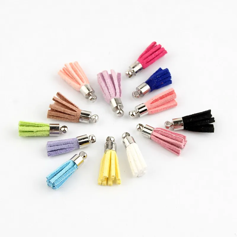 

50pcs Tassel 18-20mm Leather Fringe Charms Pendants for Keychain Cellphone Pendant DIY Purl Jewelry Findings