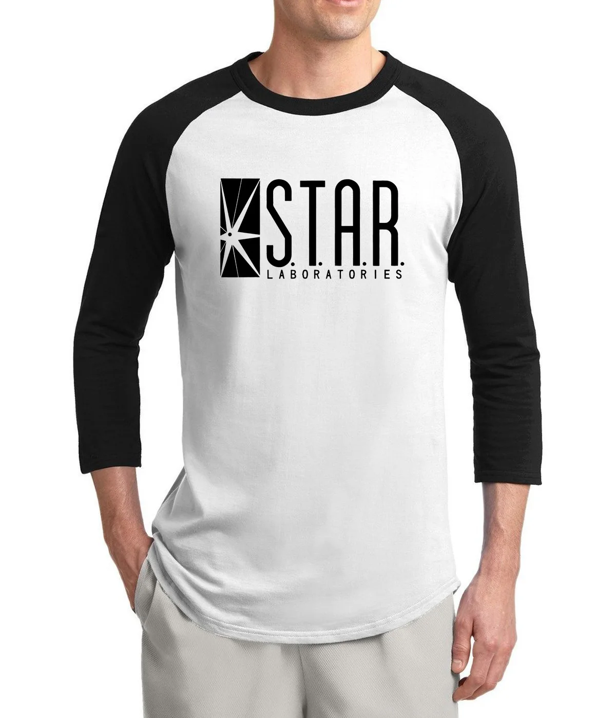 

2019 summer hot sale t shirt men STAR S.T.A.R.labs three quarter sleeve t shirts men cotton fashion brannd raglan men t-shirts