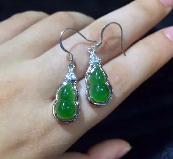 

Hetian yu gourd shape Earrings