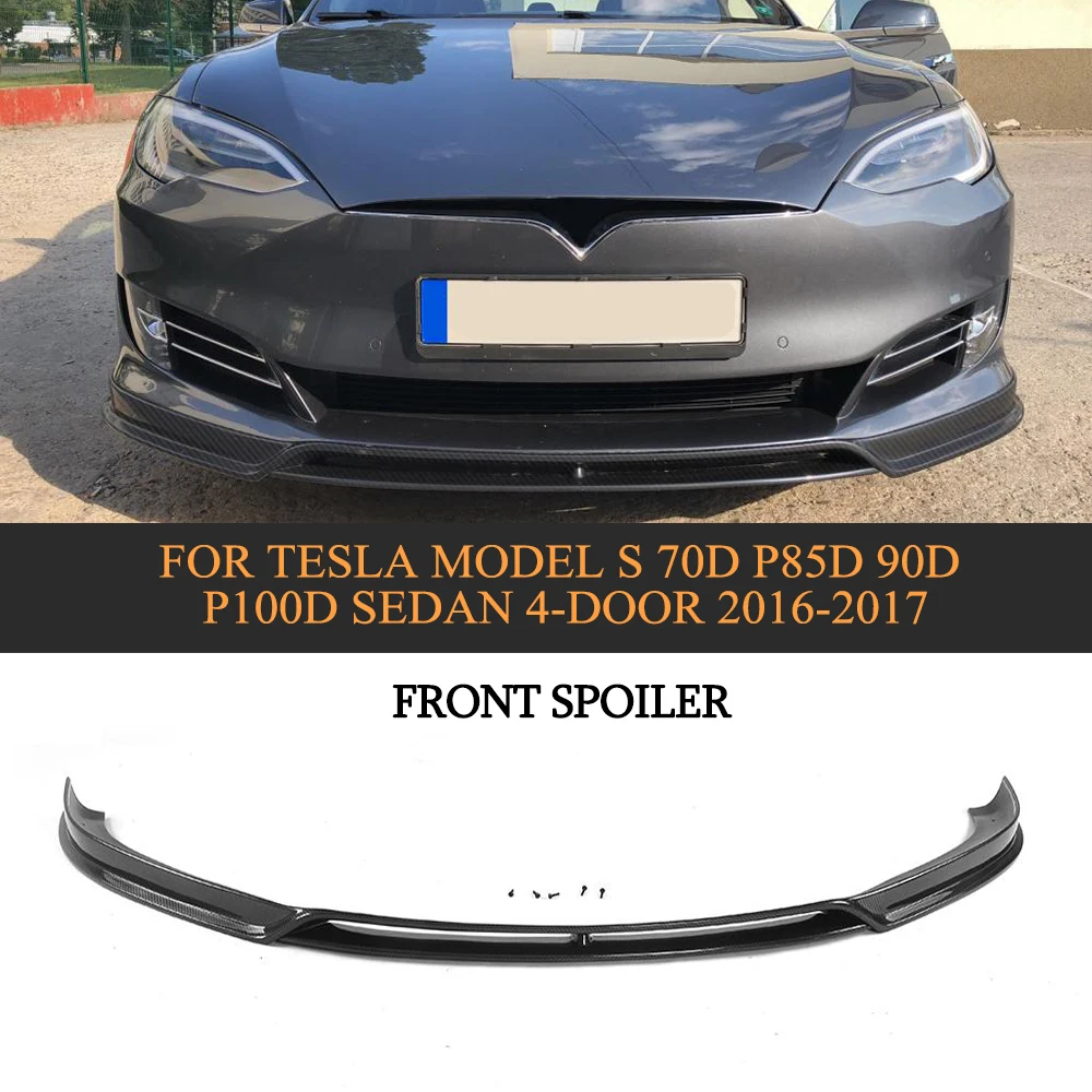 

Carbon fiber Car Style Front bumper Lip Spoiler protector for Tesla Model S 70D P85D 90D P100D Sedan 4 Door 2016-2017