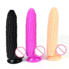 New Big Corn Dildo Soft Dildo Full of Small Beads Black Dildo Suction Butt Plug Male Artificial Dildo Sex Toys