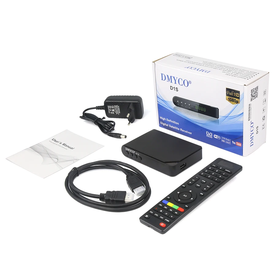 DMYCO Satellite TV Receiver decoder D1S HD DVB-S2 lnb with 7 lines Europe portugal Spain C-line account support powervu Receptor