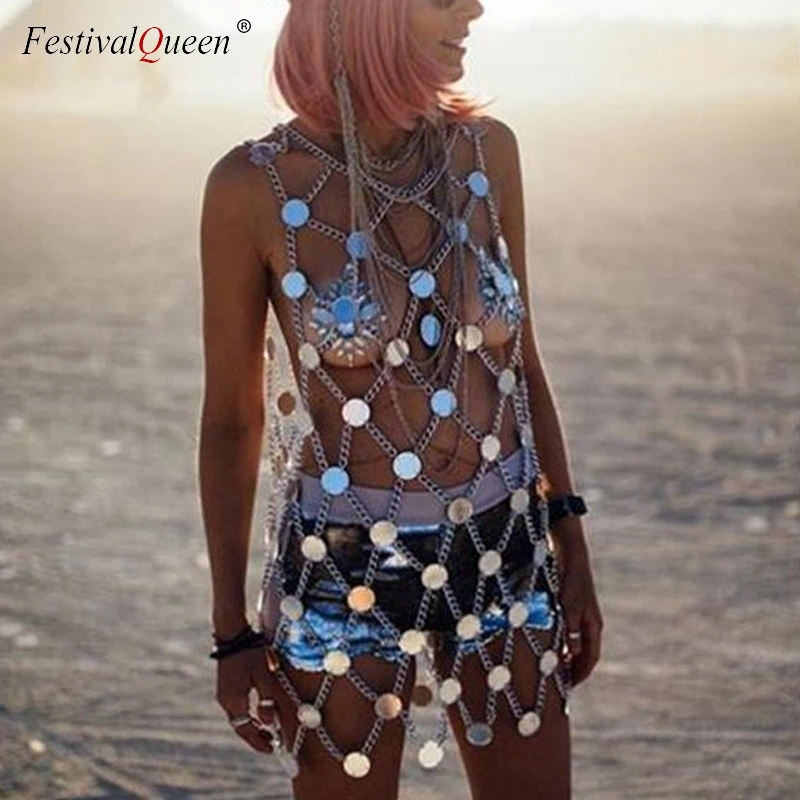 Женское пляжное мини платье с блестками FestivalQueen летнее лоскутное ручной работы