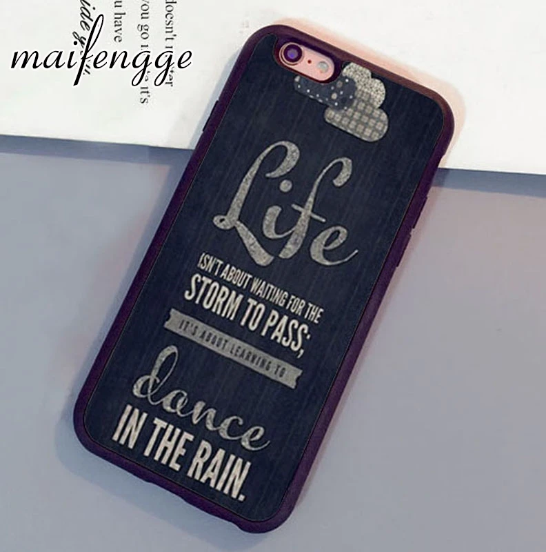 maifengge Life is not about Waiting for the Strorm to Pass Case For iPhone 11 12 Pro X XR XS MAX 6 7 8 Plus samsung s7 s9 s10 | Мобильные