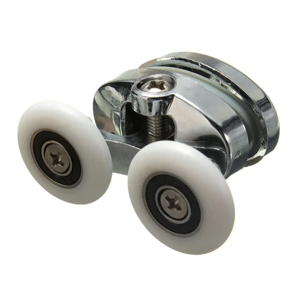 Стиль 4 x Twin верхний душ Стекло двери ролики бегунов колеса, шкивы 25 мм