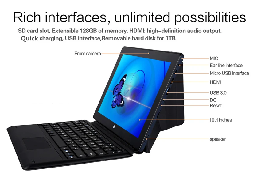 AIBOULLY 10,1 дюймов Windows планшеты 2 в 1 Android планшетный ПК Cherry Trail Z8350 Windows 10 и Android 5,1 OS 64 Гб rom HDMI 8 9,7''