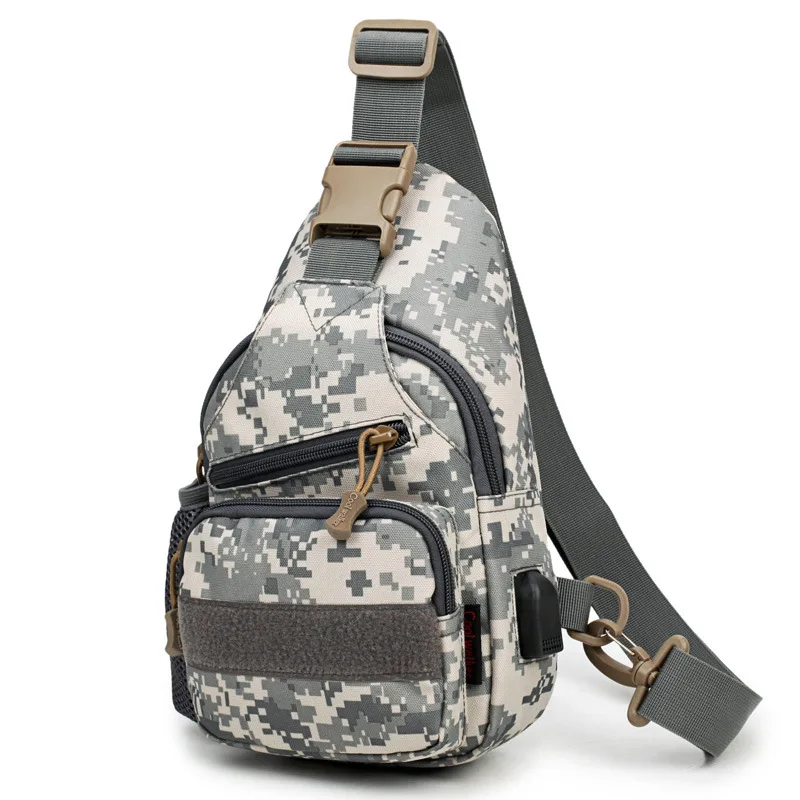 Тактическая армейская нагрудная сумка для мужчин и женщин, открытый спортивный рюкзак на плечо, многофункциональные карманы, камуфляж для походов кемпинга, сумка-мессенджер