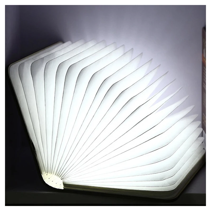 Деревянный складной светодиодный Booklight лампа ночник 500 люмен Аккумуляторная (белый)