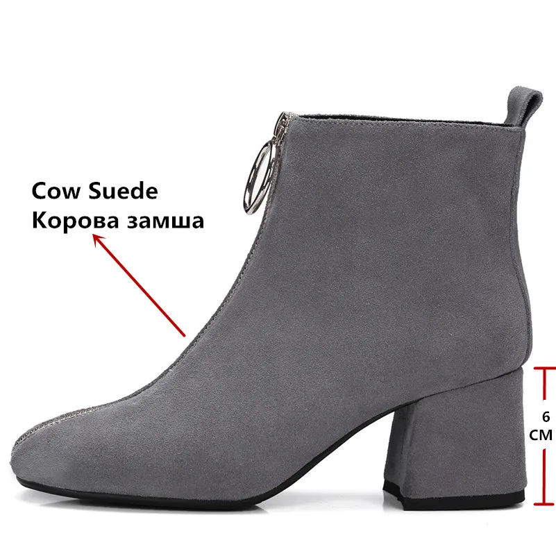 Vaca Para Cuadrada Altas Oficina Martin Marca Nuevas Invierno De Zapatos Otoño Punta Tobillo Ante Conasco gris Mujer Cálidas Botas Negro 1YCBwtqx