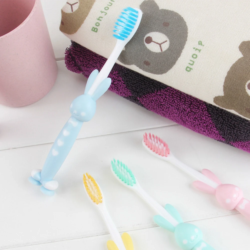 

4pcs Cartoon Kid Toothbrush Eco-friendly Soft-bristled Anti Bacterial Bristles Dental Oral Care tooth brush Random color
