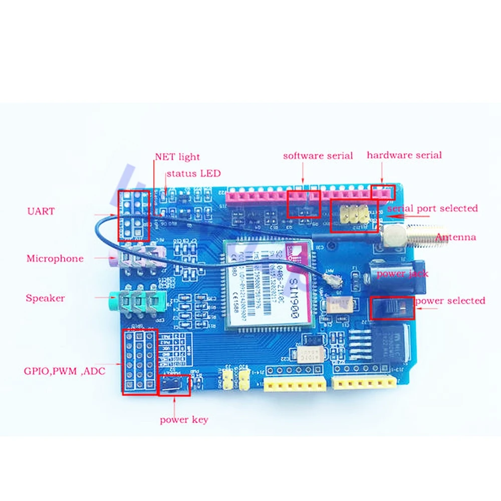 Плата разработки SIM900 GPRS/GSM Shield четырехдиапазонный модуль для совместимого модуля