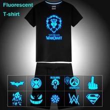 Летние неоновые, флуоресцентные Horde и Альянс Lion Printed/Повседневное хлопковая детская футболка с длинными рукавами с Для мужчин комплекты майка, футболка и шорты, штаны