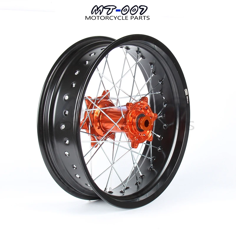 5*1" Supermotard задние колеса оранжевый концентратор черным ободком для SXF EXC-R XC-F SX EXC 300 450 125 250 350 530 2003- 2008 2007